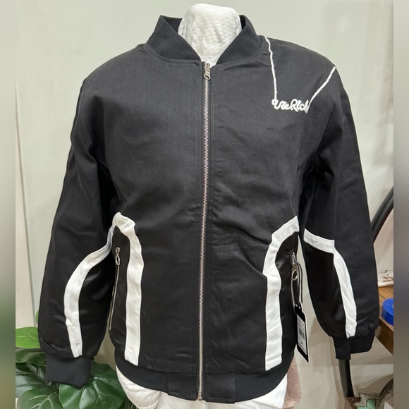 Vie + Riche/Men’s /Jacket Reversible Black Denim/Multicolor Polyester/SizeM - Picture 3 of 8